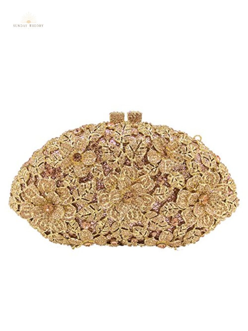 Mini Flower Crystal Clutch Rhinestone Evening Bag Metal Frame